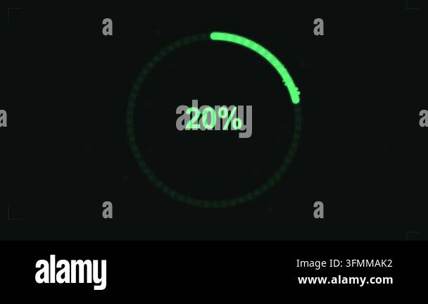 Install Loading Icon Green Digital Circular Loading Progress Bar Animation Stock Video ...