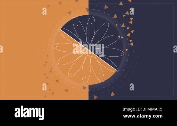 Abstract Geometric Equinox Motion Background with Rotating Floral ...