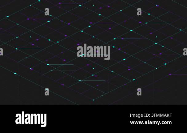 Isometric Digital Data Network Grid Motion Abstract Technology ...