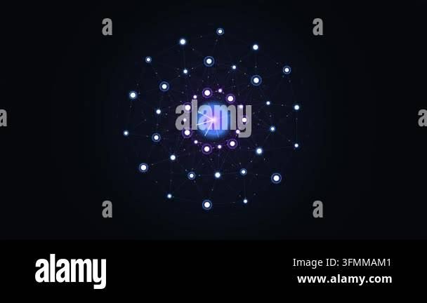 Abstract Global Enterprise Data Network Connection with Glowing Digital ...