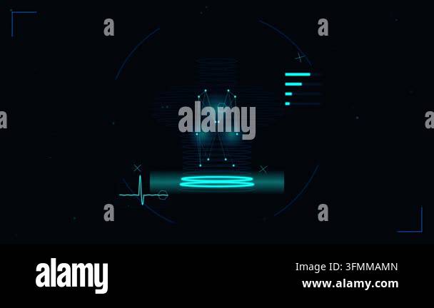 Futuristic Medical AI Human Body Diagnostic Interface Scanner Stock ...