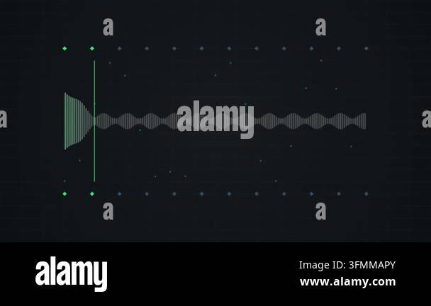 Abstract Digital Audio Waveform Animation with Green Kinetic Bars Stock ...