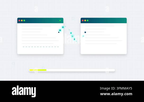 An abstract motion graphic animation featuring digital data points ...
