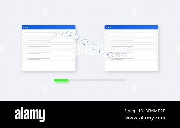 A retro bit aesthetic animation depicting efficient digital file ...