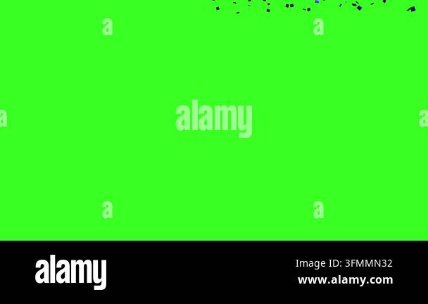 Colorful Confetti Explosion Falling on Green Screen Background Stock ...