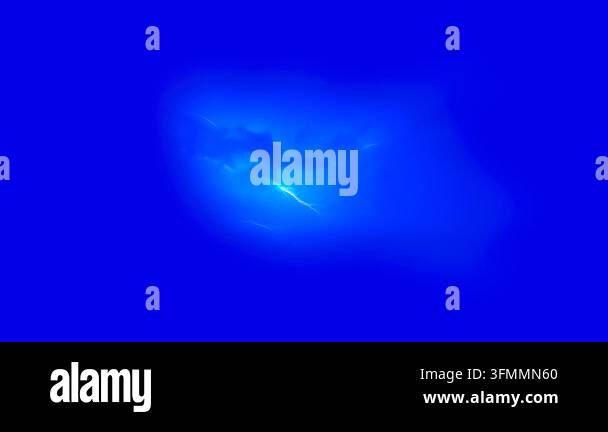 Lightning Bolt Strike on Blue Screen Background Stock Video Footage - Alamy