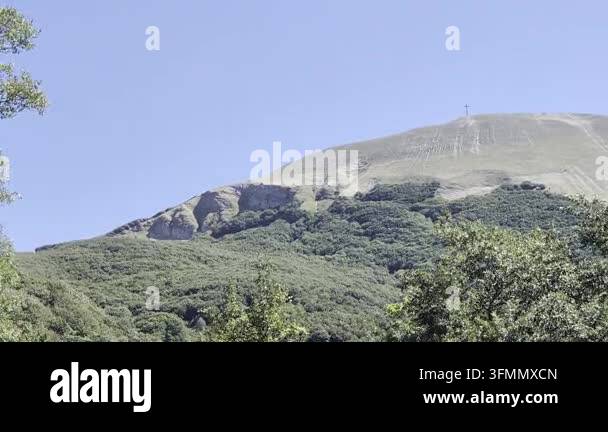beautiful landscape with a mountain in the background Stock Video ...