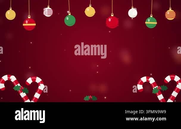 Candy Canes and Baubles Frame Christmas Title Background Stock Video ...