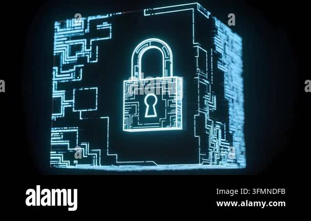 Glowing padlock symbolizing security on digital background Stock Video ...