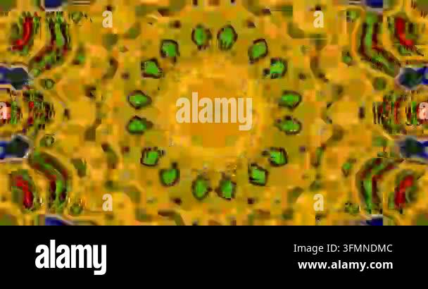 Abstract pattern featuring green shapes on orange background Stock ...