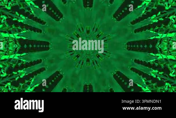 Abstract green pattern creating symmetrical kaleidoscope effect Stock ...