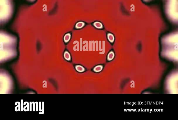 Abstract pattern featuring circular shapes on vibrant red background ...