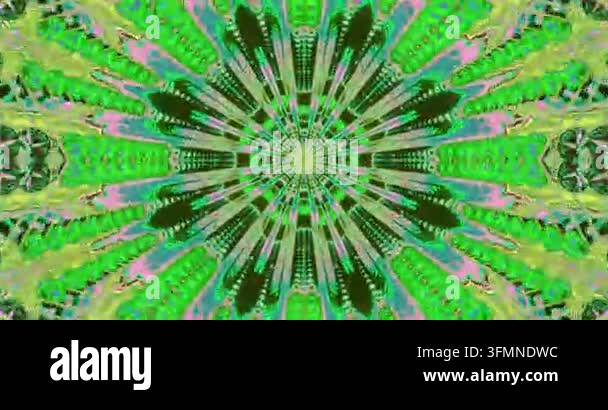 Abstract pattern featuring vibrant green and black shapes radiating ...