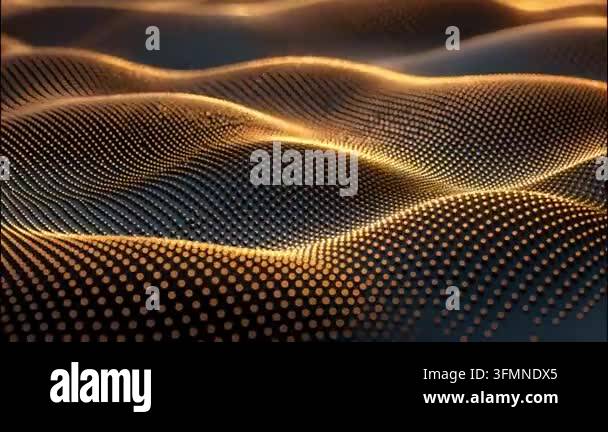 Abstract closeup of flowing waves with glowing dots Stock Video Footage ...