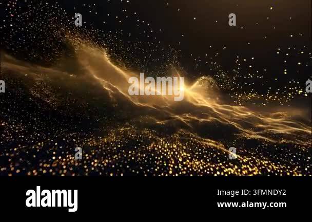 abstract background with glowing lights and gold particles Stock Video ...
