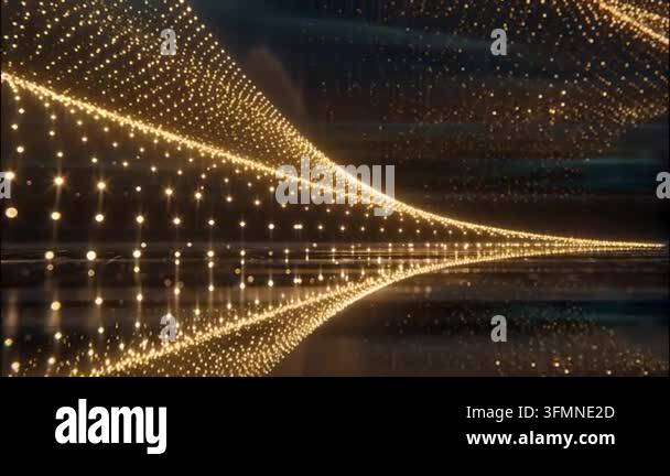 abstract background with glowing lights and gold particles Stock Video ...