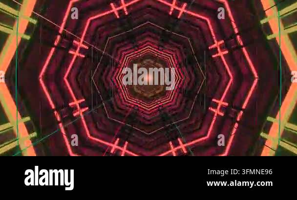 Abstract geometric pattern with vibrant neon colors and shapes Stock ...
