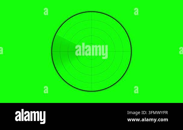 Digital green radar screen scanning interface on green screen ...