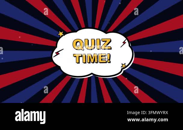 Quiz time motion graphic background with vibrant colors and clock icon ...