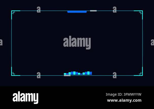 Holographic screen frame with glowing digital HUD interface for ...