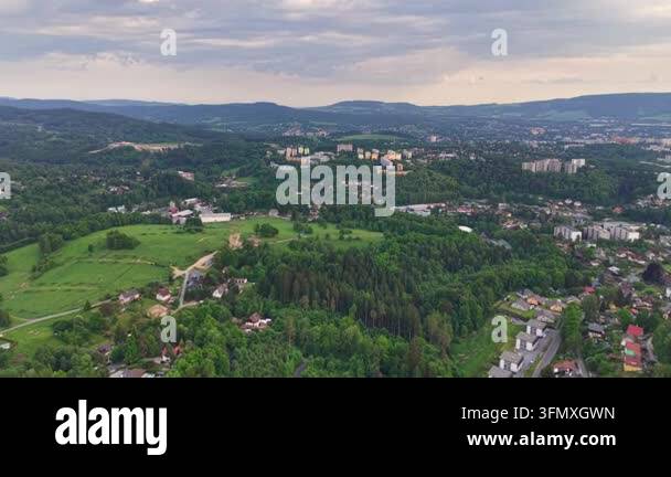 aerial view of the city in the summer Stock Video Footage - Alamy