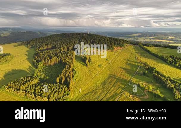 aerial view on a mountain with a beautiful landscape Stock Video ...