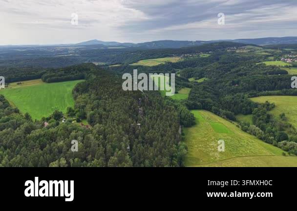 beautiful landscape with a field of green and blue sky Stock Video ...