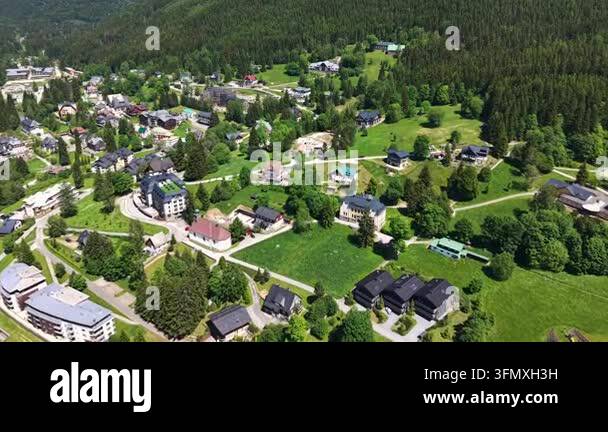 aerial view of the village in the mountains Stock Video Footage - Alamy