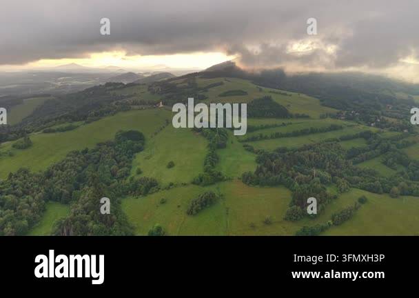 beautiful landscape with a mountain in the background Stock Video ...