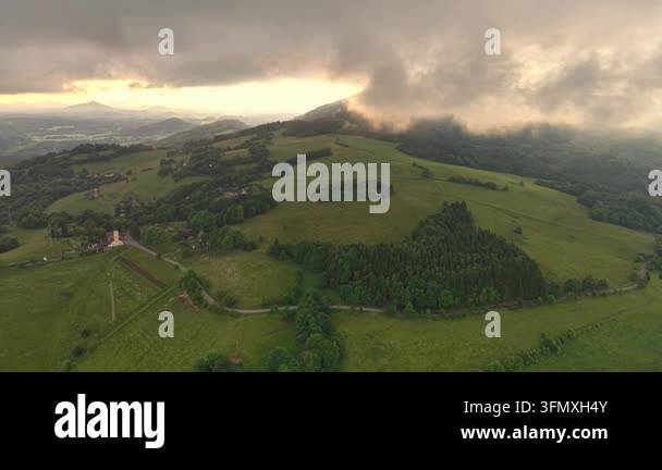 aerial view of the mountains in the morning Stock Video Footage - Alamy