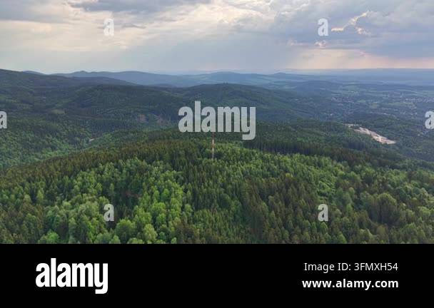 a beautiful view of green hills and trees in the mountains Stock Video ...