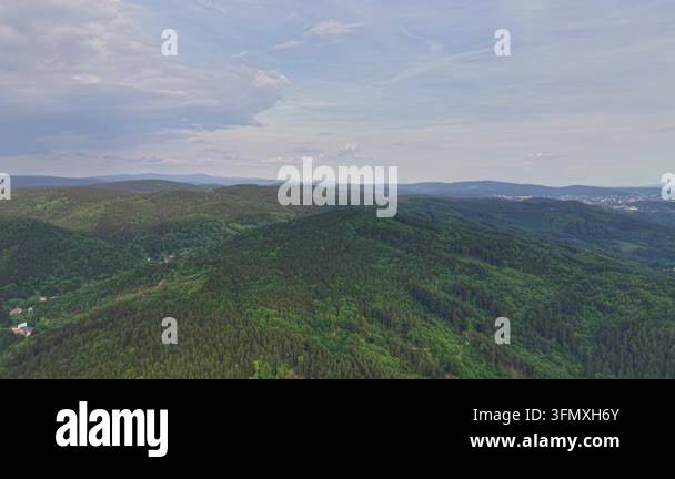 aerial view of green mountains and forest. summer landscape Stock Video ...