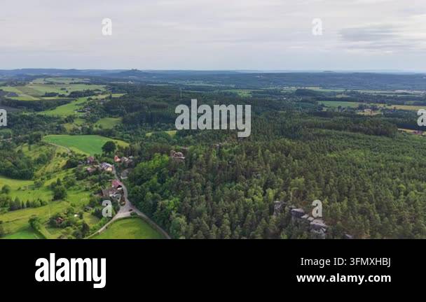 beautiful landscape with a mountain and a forest Stock Video Footage ...