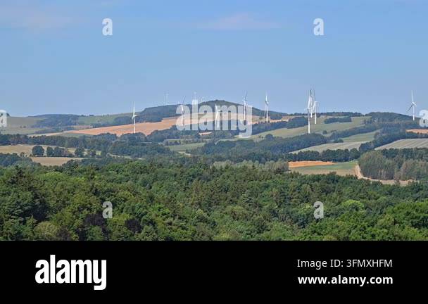 wind turbines on the background of the mountains Stock Video Footage ...