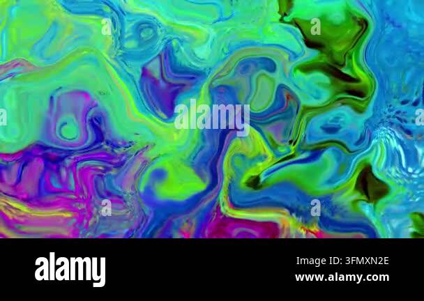 Abstract Fluid Art Featuring Vibrant Swirls Of Blue, Green, And Pink ...