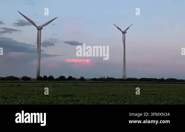 wind turbine in the field, energy Stock Video Footage - Alamy