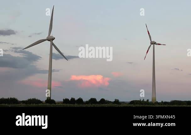 wind turbine in the sky Stock Video Footage - Alamy