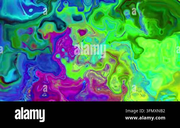 Vibrant abstract fluid art featuring swirling patterns of green, pink ...