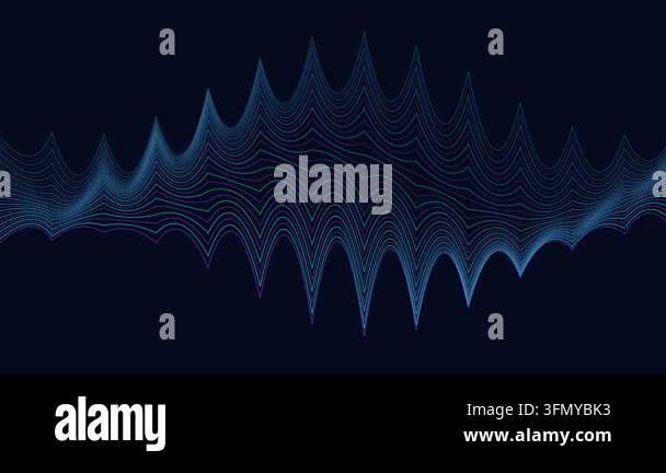 Abstract Blue Guilloche Wave Pattern Undulating Over Dark Background ...