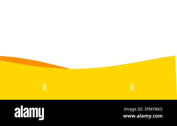 Minimalist Abstract Yellow and Gold Wavy Flowing Background on White ...