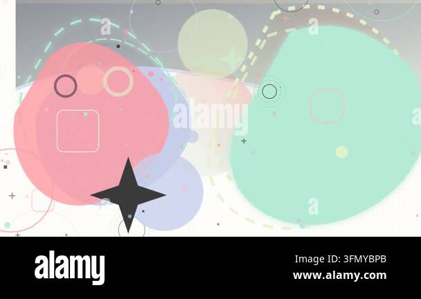 Abstract Pastel Geometric Shapes and Organic Blobs Floating in Minimal ...