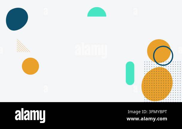 Modern Abstract Memphis Geometric Shapes Sliding Animation on White ...