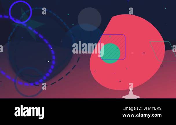 Abstract Motion Graphics Loop with Colorful Floating Geometric Shapes ...