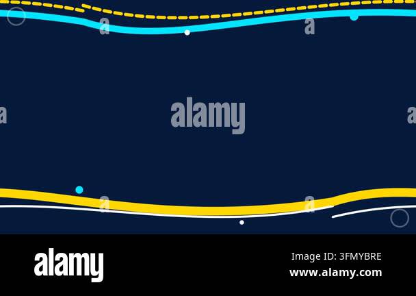 Dynamic Abstract Wavy Line Borders on Dark Background for Presentation ...