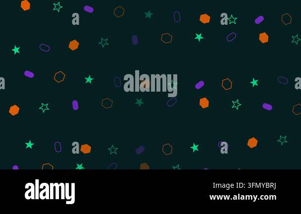 Abstract Colorful Geometric Shapes and Neon Stars Motion Graphics ...