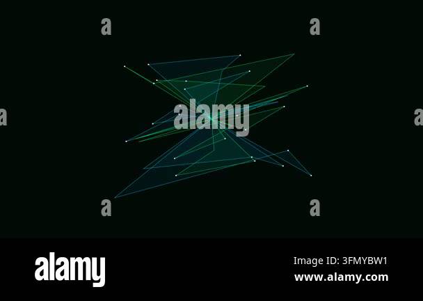 Abstract Neural Plexus Network Rotating in Deep Space with Blue and ...
