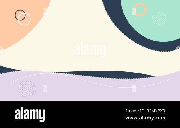 Abstract Pastel Geometric Shapes with Breathing Liquid Motion and Wavy ...