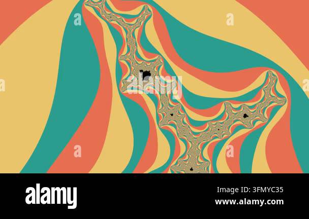 Abstract Fractal Animation of Teal and Orange Swirling Patterns in a ...