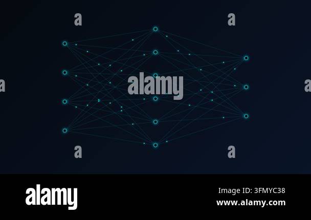 Futurist Visualization of Deep Learning Neural Network with Glowing ...