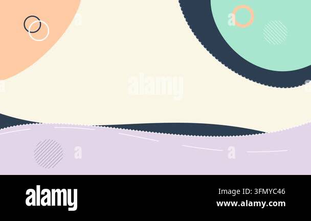 Abstract Memphis Style Motion Background with Pastel Flowing Waves and ...